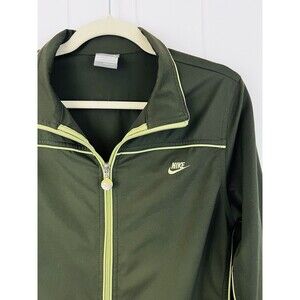 Nike Fit Dry Dark Green Track Jacket Athleisure Womens Size Large 12/14